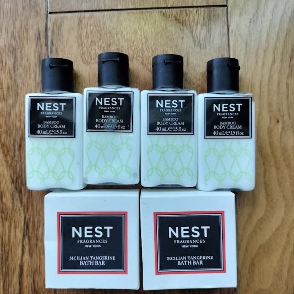 NEST Fragrances Bamboo Cream and Tangerine Bath Bar Set